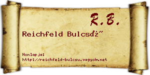 Reichfeld Bulcsú névjegykártya