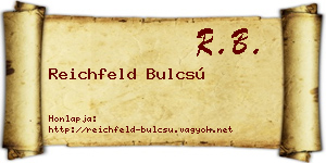 Reichfeld Bulcsú névjegykártya